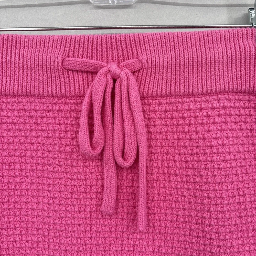 Dodo Bar Or Skirt Small 40 Pink‎ Textured Knit Mini Drawstring Pas Pour T Waffle